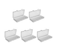 LALADEFIEE 5pcs AA Battery Case Organizer, Plastic Clear Storage Box Holds 8 Batteries, Waterproof Lithium Cell Organization Holder for Disposal & Recycling
