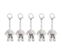 LALADEFIEE 5pcs Acrylic Taekwondo Uniform Keychain Collectible - Sport Martial Arts Keyring for Boys Teens - 3D Mini Karate Suit Pendant for Enthusiast Party Favor Souvenir Taekwondo Lovers
