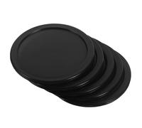 LALADEFIEE 5Pcs Air Hockey Table Replacement Pucks Plastic Hockey Accessories for Home Game Rooms and Bars Black Lightweight Game Supplies