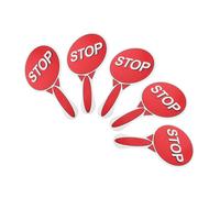 LALADEFIEE 5pcs Double-sided Handheld Stop Signs Red Green Traffic Signal Paddles for Interactive Road Safety Education and Role Play in Classroom Outdoor Activities