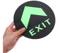 LALADEFIEE 5pcs Glow in The Dark Exit Floor Stickers, Luminous Emergency Exit Direction Indicator, 19.5x19.5cm round Safety Signs for Workplace and Mall Evacuation Guidance