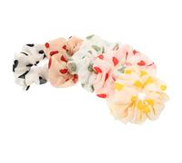 LALADEFIEE 5pcs Hair Tie Love Pattern Hair Ropes Elastic Ponytail Tie Ring for Women Girls Elastic Bands Random Color