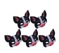LALADEFIEE 5pcs Halloween Lightweight Breathable Animal Face Masks with Vivid Digital Printing for Cosplay Costume Carnival Masquerade Party Accessories