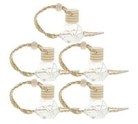 LALADEFIEE 5Pcs Hanging Aroma Bottles Transparent Glass Perfume Containers Delicate Car Pendant for Aromatherapy and Decoration