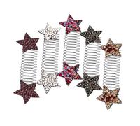 LALADEFIEE 5pcs Invisible Hair Comb Clips for Women Star Hair Pins Bangs Holder No Trace Decorative Slides in Purple Yellow Silver Black