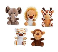 LALADEFIEE 5pcs Jungle Animals Plush Key Chain Pendant Soft Toy Key for Bags Adorable Cartoon Animal Hanging Ornaments Friends Family