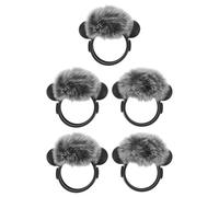 LALADEFIEE 5Pcs Lightweight Lavalier Mic Windshield Muff Furry Covers for Wireless Microphones Noise Reduction Windproof Wind Muff Ktv Singing Accessories Portable Outdoor Use