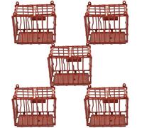 LALADEFIEE 5Pcs Miniature Animal Pet Cage DIY Decorative Plastic Fence for Micro House Crafts Accessories Detailed Model for Creative Projects
