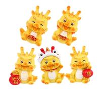 LALADEFIEE 5Pcs Miniature Resin Dragon Figurines Desktop Ornaments Lightweight Decorative Statues for Chinese Lunar Year Celebration Home Display