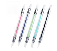 LALADEFIEE 5pcs Nail Art Engraving Pen Silicone Gel Carving Pencil Tool Set for Dotting Painting Rhinestone Handle for Manicure