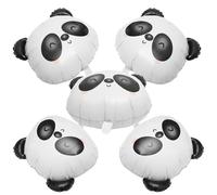 LALADEFIEE 5Pcs Panda Foil Balloons Cartoon Animal Party Decorations Panda Head Shape Balloon Set for Birthday and Event Decor