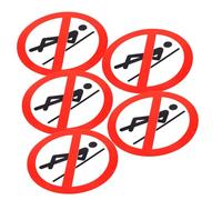 LALADEFIEE 5pcs Safety Caution Sign Stickers Self Adhesive round Pvc Remind People to Pay Attention to Safety No Leaning Warning Decals for Factories and Construction Sites
