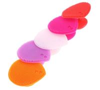 LALADEFIEE 5pcs Silicone Heart Shape Bath Brush and Scalp Massager for Hair with Dual Side Design to Promote and Easy to Store Bath Accessories Random Color