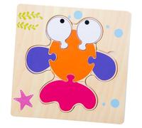 LALADEFIEE 5pcs Wooden Cartoon Animals Puzzle for Educational with Bee Frog Goldfish Fish Elephant Patterns Puzzle Board for Brain Development and Hand-eye Coordination