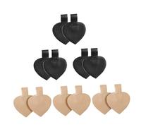 LALADEFIEE 6 Pairs Adhesive Heel Sticker Pads for Women High Heels Heart Shaped Non-slip Liner Cushions Prevent Slipping and Rubbing Invisible Grip for Secure Fit Matte Black and Nude Colors