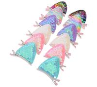 LALADEFIEE 6 Pairs Rhinestone Cat Ears Hair Clips for Sparkly Sequin Duckbill Barrettes Easy-open Snap Hairpins with Animal Ears Cute Princess Accessories for Self-styling and Costume Play