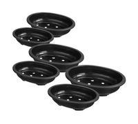 LALADEFIEE 6 Pcs Plastic Oval Flower Pots Set Large Planters for Indoor and Outdoor Use, Lightweight Garden Plant Containers 320# and 400# for Balcony, Patio, and Plant Shelf Display