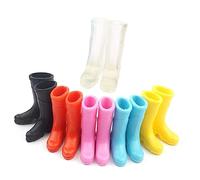 LALADEFIEE 6-Piece Mini Rain Boots Set for 1:12 Dollhouse Colorful Rubber Fairy Garden Shoes for Miniature Decor and Toy House Accessories