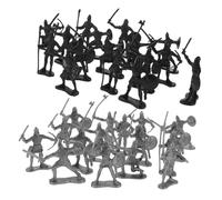 LALADEFIEE 60Pcs Medieval Army Men Action Figures with Black Silver Roman Knights Soldiers for Boys Historical Role-playing and Educational Play Set