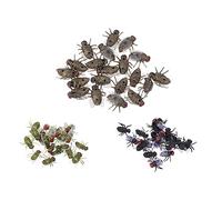 LALADEFIEE 60pcs Realistic Halloween Prank Insect Artificial Blowflies Green and Black Flies for Parties Novelty Fun and Scaring Friends