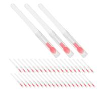 LALADEFIEE 60Pcs Silicone Lip Brush Set with Cover Small Red-Tip Silicone Makeup Applicators for Lipstick Lip Gloss Portable Beauty Tools for Travel and On-The-Go Use
