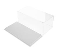 LALADEFIEE 64 Scale Acrylic Model Car Display Box with Dustproof Lid, Large White Base 120x58x45mm, Collectible Vehicle Storage Case for Car Showcase and Protection