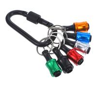 LALADEFIEE 6pcs 1/4 Inch Bit Holder Quick Release Keychain Bit Storage with Groove Design Aluminium Alloy for Screw Tightening