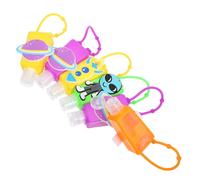 LALADEFIEE 6pcs 30ml Silicone Travel Bottles Set with Cartoon Protective Sleeve, Portable Mini Lotion and Liquid Soap Dispenser Containers for Boys and Girls and Travel Use Random Color