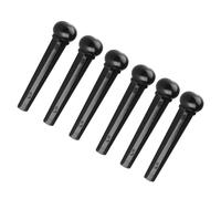LALADEFIEE 6pcs Black Guitar Bridge Pins for Acoustic Classical Folk Guitar String Pegs Replacement Accessories High Hardness Non-deformable Smooth Texture Compatible with Ukulele