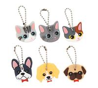 LALADEFIEE 6pcs Cute Cartoon Key Covers Set for Easy Identification Soft Silicone Material Suitable for House Keys Colorful Design