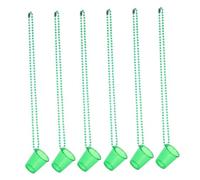 LALADEFIEE 6Pcs Green Beaded Shot Glass Necklaces Festive Party Accessories for St Patrick Day Christmas Bachelor Parties Reusable Novelty Beads Enhancing Celebration Atmosphere
