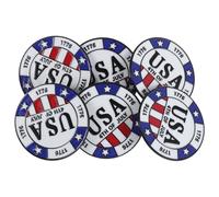 LALADEFIEE 6pcs Lightweight Blue Alloy American Patriotic Brooch Pins for Women with Compact Structure, Unique Independence Day Style for Activity-packed Celebrations and Memorial Day