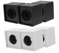 LALADEFIEE 6pcs Microphone Isolation Flag Cubes with Rounded Corners Abs Material for Interview Tv Station Branding and Live Show Use Black and White