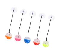 LALADEFIEE 6pcs Plastic Bearded Dragons Bell Balls with Suction Cup and Rope, Reptile Plaything that Can be Hung on Tank to Attract Reptile Attention for Bearded Dragon and
