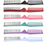 LALADEFIEE 6pcs Portable Folding Hair Comb with Dual Tips for Comfortable Grip, Abs Material, for Outdoor Travel and Professional Beauty Salon Use, Multi-function Detangle and
