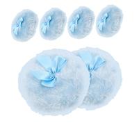 LALADEFIEE 6pcs Powder Puff Soft Plush Body and Face Applicator with Bow Handle Lightweight Portable for Even Dusting and Comfortable Skin Care