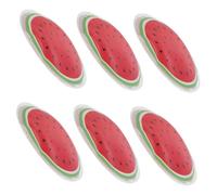 LALADEFIEE 6pcs Reusable Eye Gel Pads Ice Pack for Eyes and Face Red Pvc Cold Patches Soothes Discomfort and Reduces Bags Easy to Use Watermelon Gel Pads for Hot and Cold Therapy