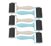 LALADEFIEE 6pcs Rubber Brayer Roller Set for Art Printmaking Tools, White and Blue Rubber Ink Rollers for Crafting, Painting, and Stamping Supplies