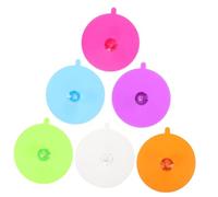 LALADEFIEE 6pcs Silicone Cup Lids with Diamond Knob Drink Covers for Mugs Colorful Reusable Silicone Mug Covers Anti-dust Spill-resistant Drink Cup Seals for Hot and Cold Beverages