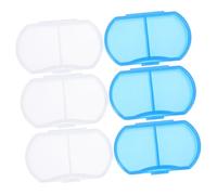 LALADEFIEE 6pcs Small Pill Organizer Medicine Cabinet Two-Compartment Plastic Storage Cases Portable Travel Storage Boxes for Daily Medication Management