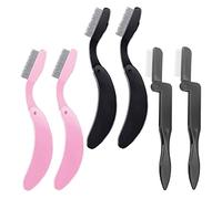 LALADEFIEE 6pcs Stainless Steel Folding Eyebrow Combs Professional Lash Grooming Tools for Shaping Defining Eyelashes and Brows Portable Salon and Home Use