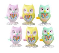LALADEFIEE 6pcs Wind-up Owl for Educational Playthings Plastic Clockwork Animal Jumping Safe Smooth Edges Decorative for Boys and Party Fun Random Color
