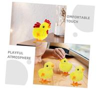 LALADEFIEE 6pcs Wind-up Plush Chicken with Realistic Textures Animated Hopping and Flipping Birds for Imaginative Play Party Favor Novelty Enrichment