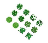 LALADEFIEE 72pcs St Patrick’s Day Temporary Four-leaf Clover Stickers Body Decals for Party Decorations and Face Paint Accessories