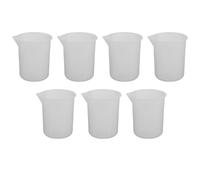 LALADEFIEE 7pcs Silicone Measuring Cups: 100ml Essential Oil Mixing Tool - Small Portable Kitchen Scale Cup - Spout Container for Soap Making Candle Crafting