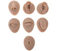LALADEFIEE 7pcs Silicone Practice Model Skin for Makeup Eye Practice Tattooing Training Tools Fake Ear Nose Lip Models for Artists Beginners