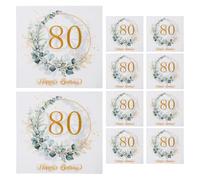 LALADEFIEE 80pcs Eucalyptus Leaf Paper Napkins Soft Absorbent Greenery Design for Birthday Parties Family Dinners Outdoor Picnics Stylish Natural Table Decorations