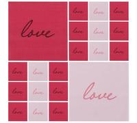 LALADEFIEE 80Pcs Valentine’S Day Paper Napkins Set, 2-Ply Red and Pink Decorative Guest Napkins for Romantic Party, Wedding, Proposal, and Luncheon Tableware Supplies