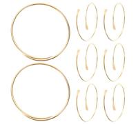 LALADEFIEE 8Pcs Adjustable Open Wire Cuff Bracelets for Women, Gold Metal Upper Arm Bangles, Stackable Minimalist Arm Chain Jewelry for Summer Travel and Daily Wear