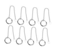 LALADEFIEE 8pcs Anti-lost Earphone Earrings with Titanium Steel Chain for Women and Men, Comfortable Fit Sports Earrings, Silver Earbuds Decorative Chain Suitable for Gym on The Go Use
